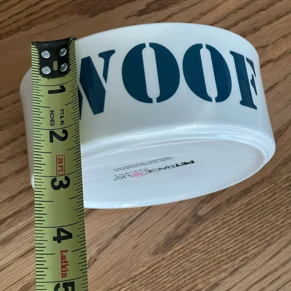 Petrageous Designs Hand-crafted Stoneware Dog Water Food Bowl “Woof”